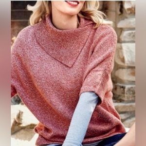 Cabi Orange Foldover Pullover Sweater Style 3011 Size Small/Medium